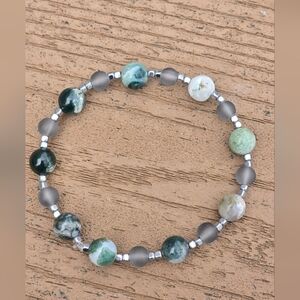 Tree Agate And Hematite Bracelet